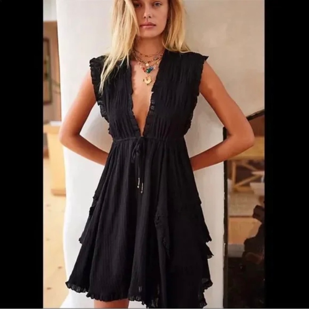 Antoinette mini dress Black free people Small